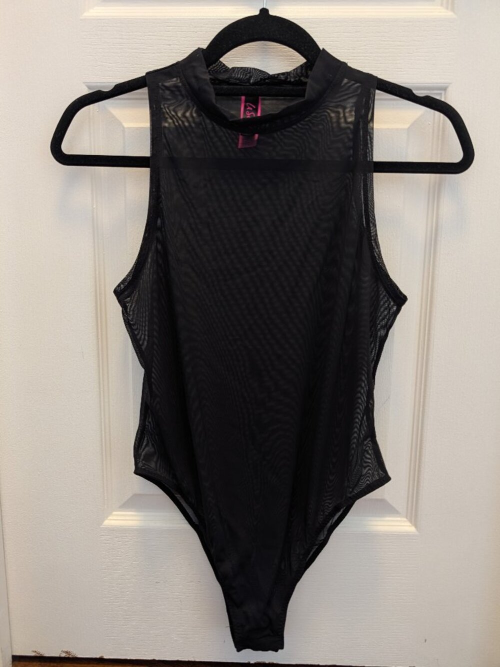 Black mesh see-through bodysuit - Medium